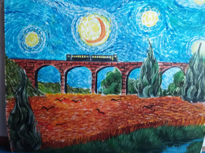 Christopher B, Ackworth Railway Viaduct, acrylic .jpg
